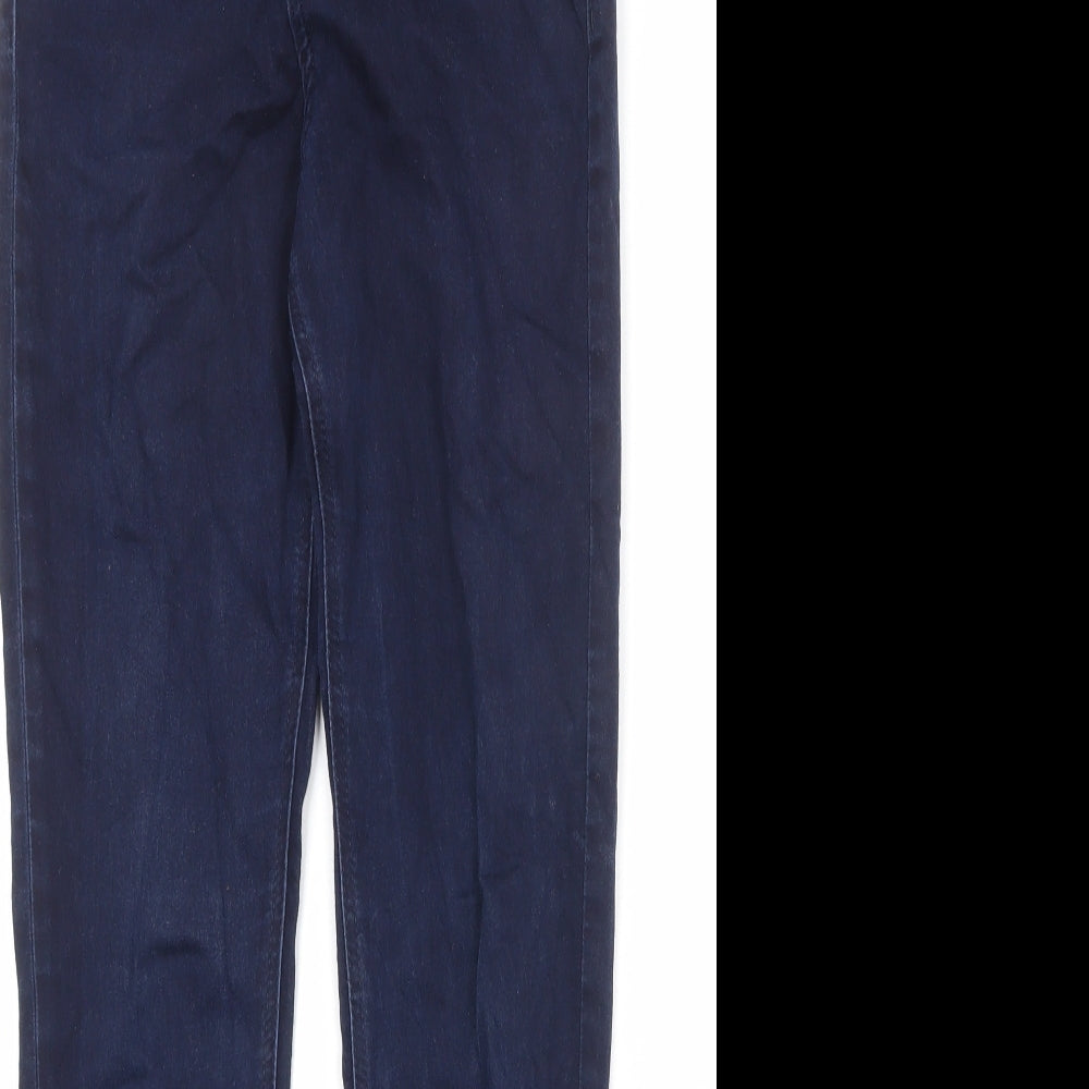 Marks and Spencer Womens Blue Cotton Skinny Jeans Size 10 Regular Zip
