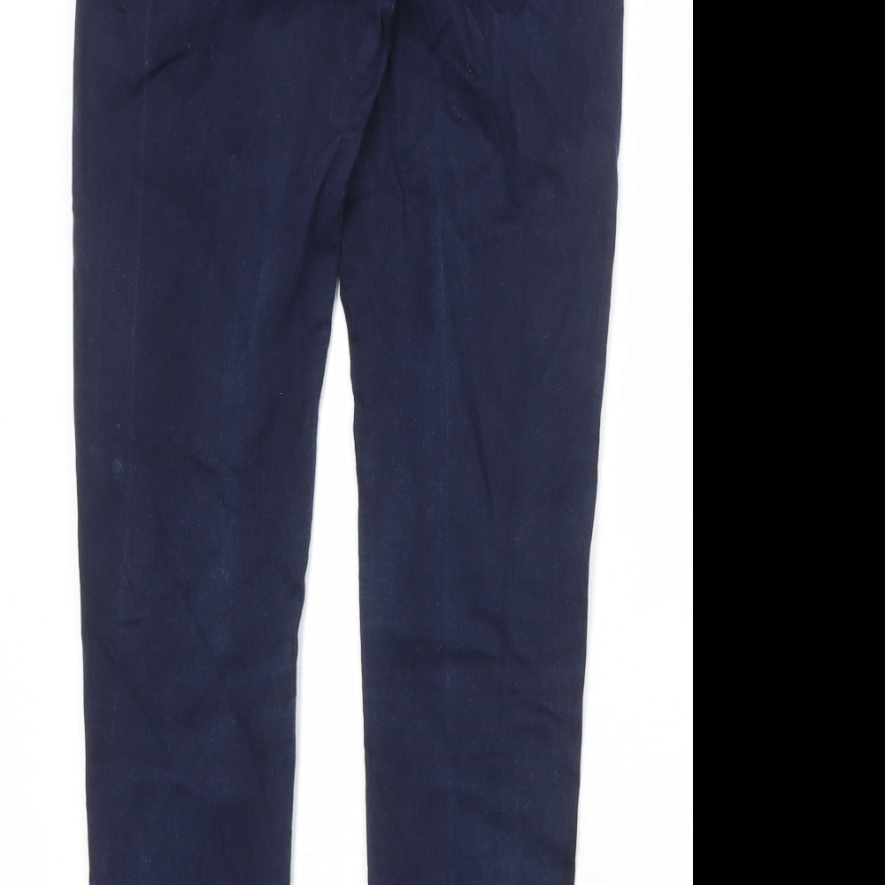 Marks and Spencer Womens Blue Cotton Skinny Jeans Size 10 Regular Zip