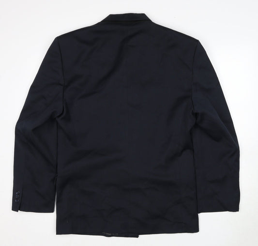 Topman Mens Blue Polyester Jacket Suit Jacket Size 40 Regular