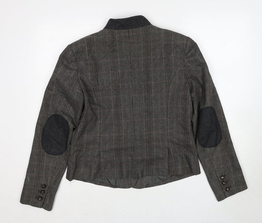 Great Plains London Womens Brown Check Wool Jacket Blazer Size L