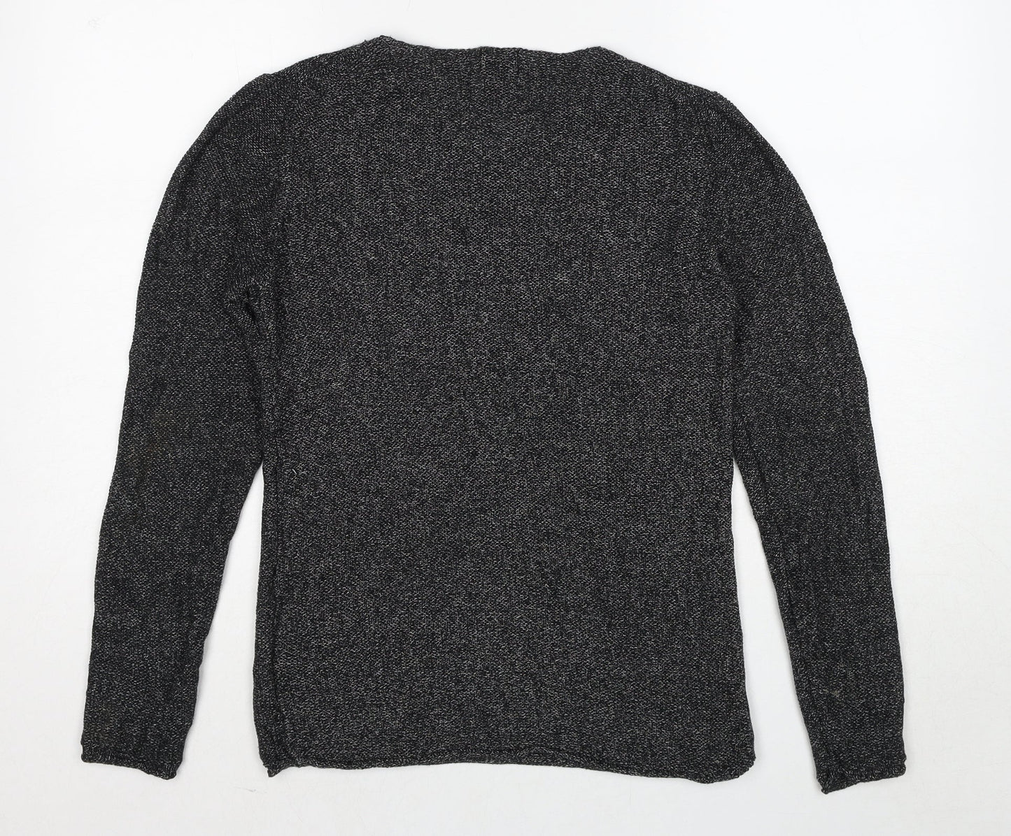 H&M Womens Grey Round Neck Cotton Pullover Jumper Size S