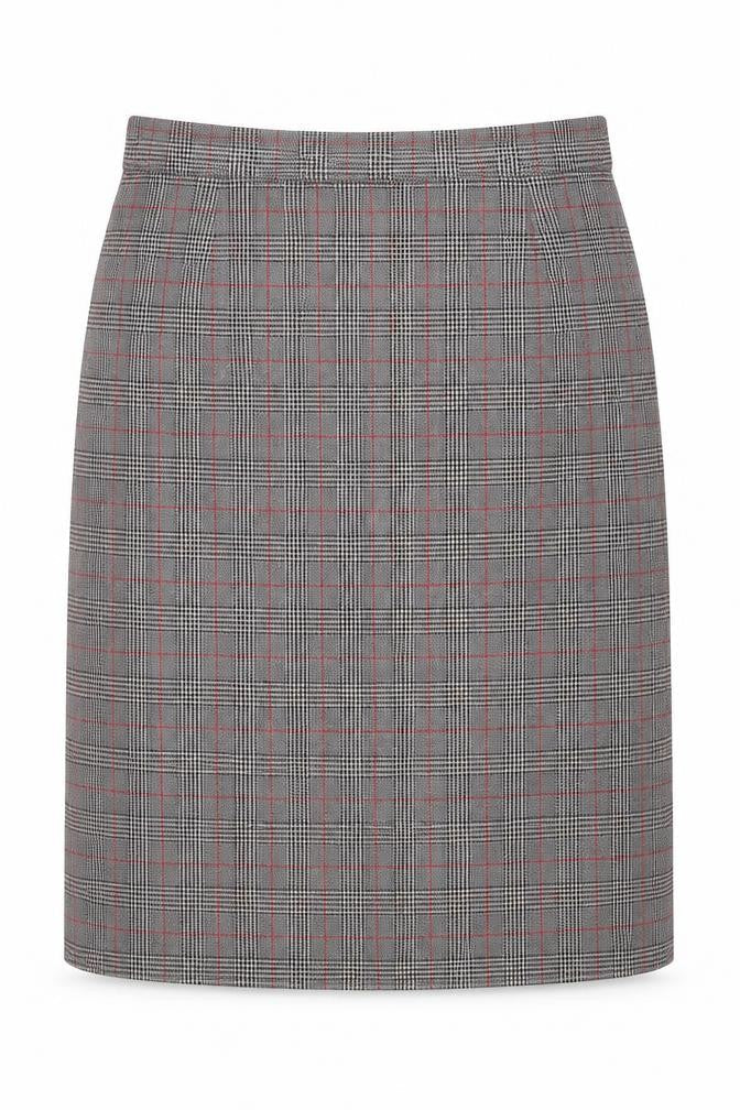Marks and Spencer Womens Grey Plaid Polyester A-Line Skirt Size 10 Zip
