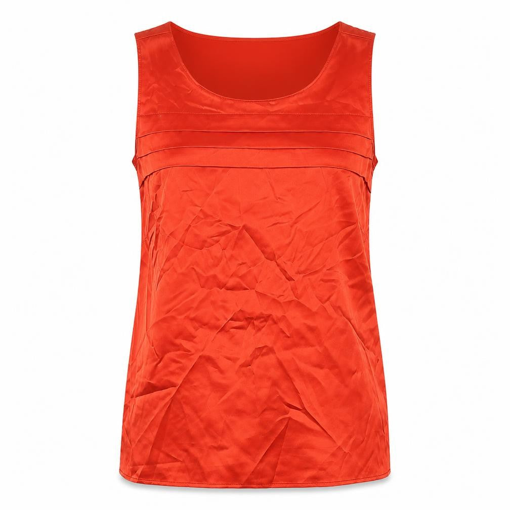 Marks and Spencer Womens Red Polyester Basic Tank Size 8 Round Neck