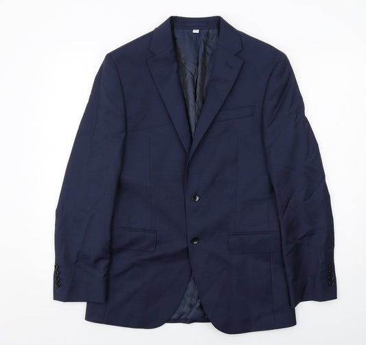 Marks and Spencer Mens Blue Wool Jacket Suit Jacket Size 38 Regular