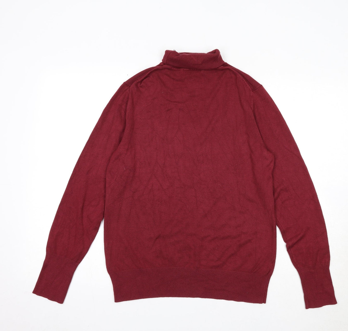 St Bernard Womens Red Roll Neck Viscose Pullover Jumper Size L