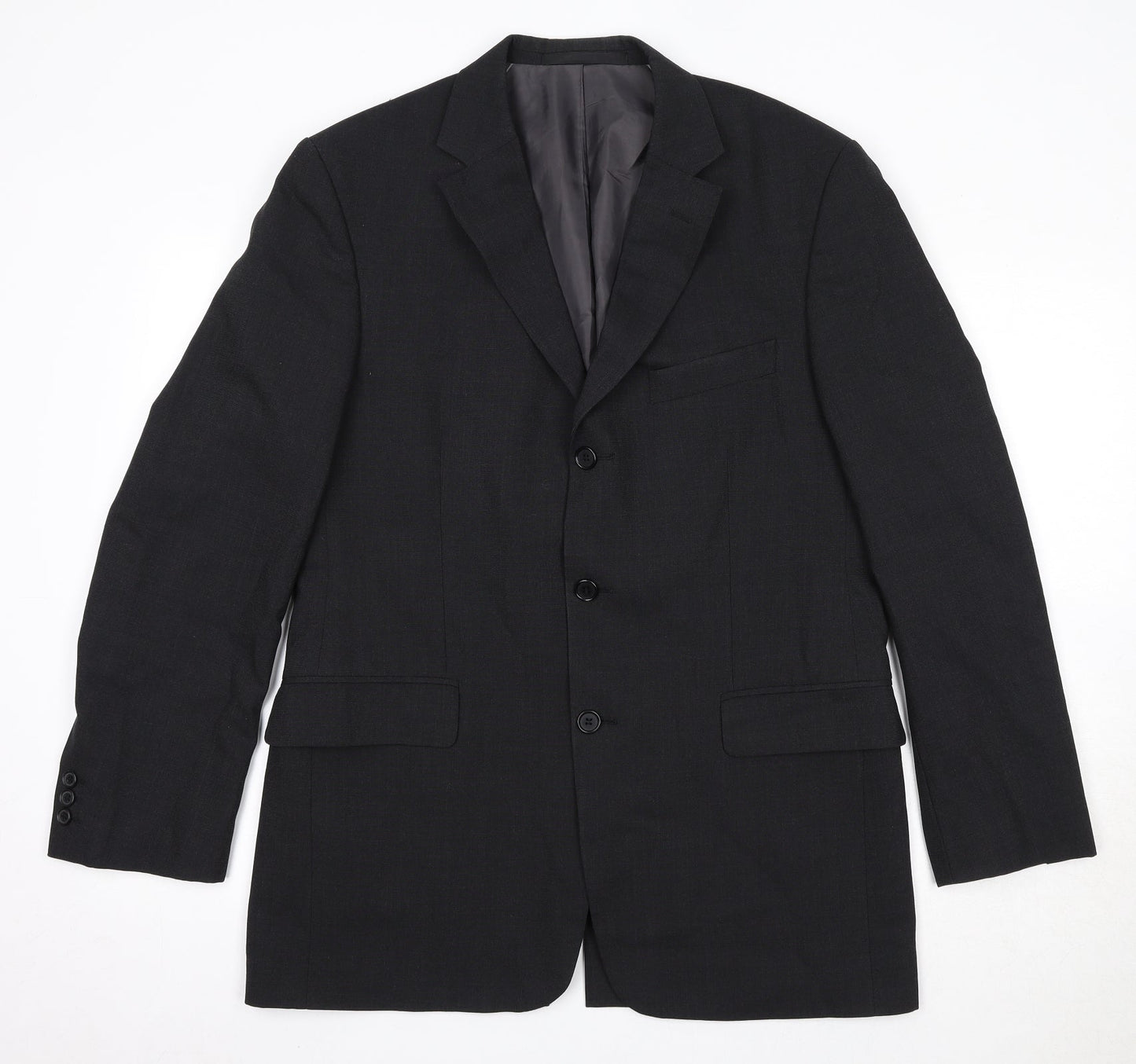 Marks and Spencer Mens Black Polyester Jacket Suit Jacket Size 40 Regular