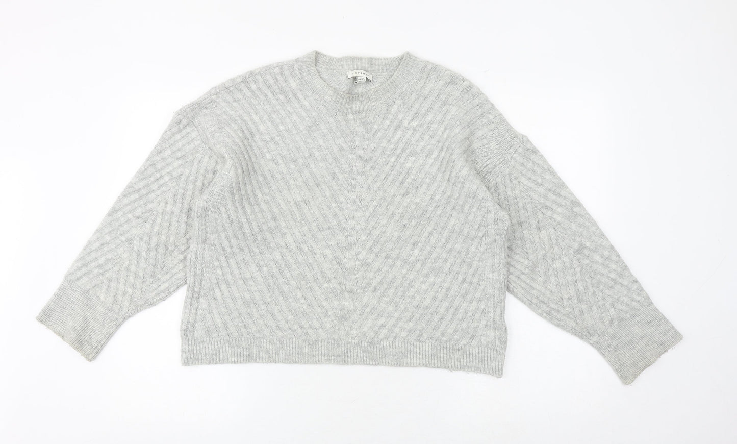 Marks and Spencer Womens Grey Round Neck Acrylic Pullover Jumper Size XS