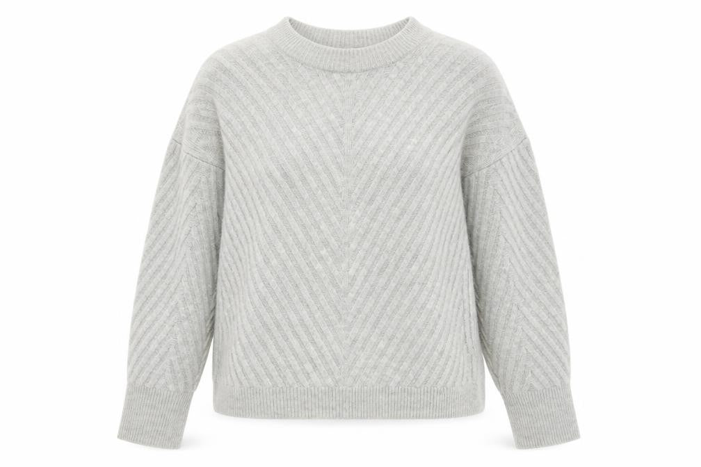 Marks and Spencer Womens Grey Round Neck Acrylic Pullover Jumper Size XS
