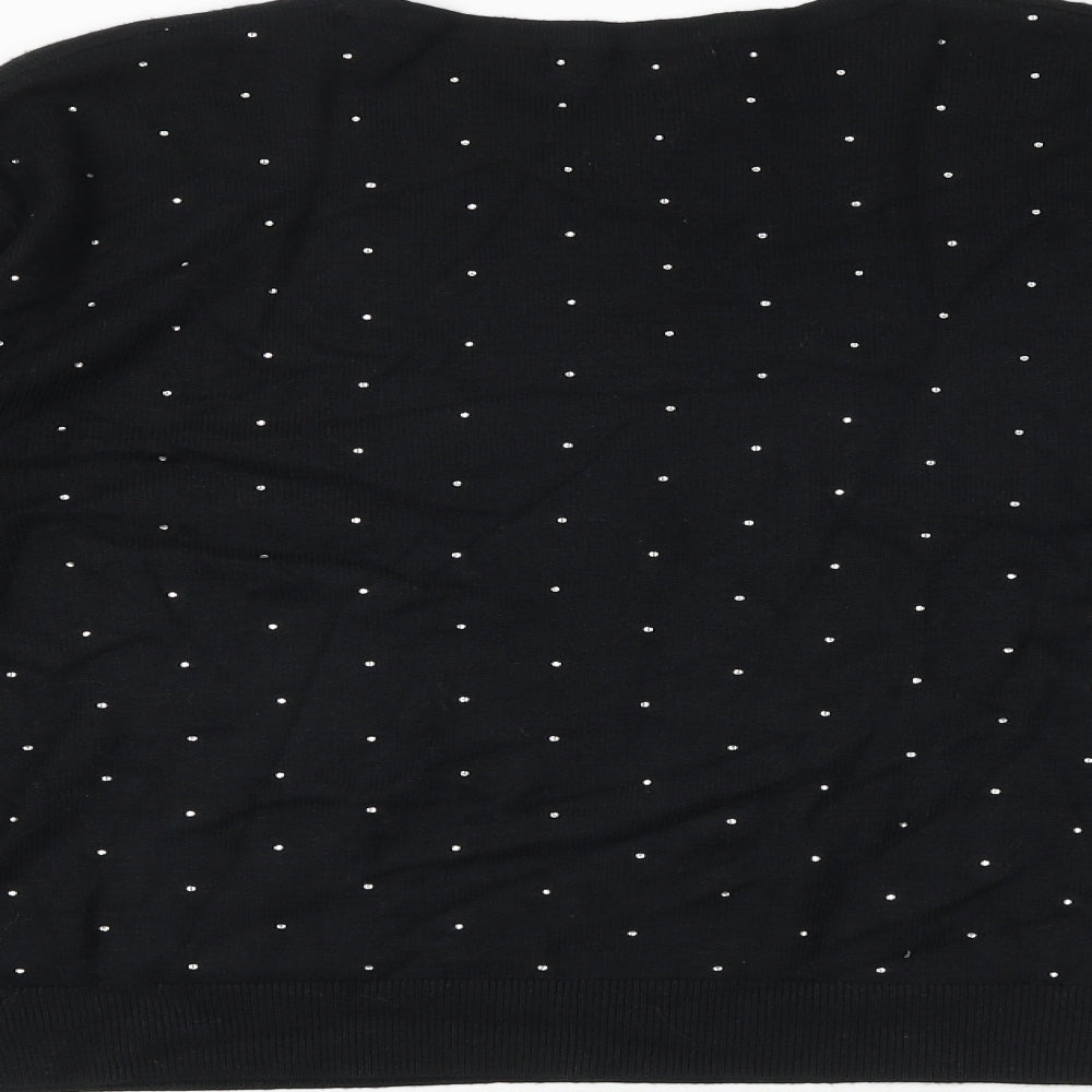 Marks and Spencer Womens Black Round Neck Viscose Pullover Jumper Size L