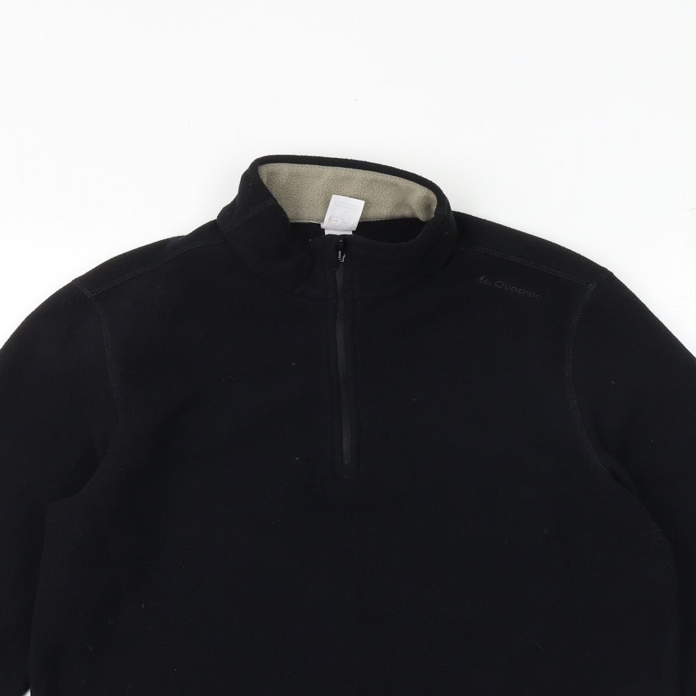 Quechua Womens Black Polyester Pullover Sweatshirt Size S Zip