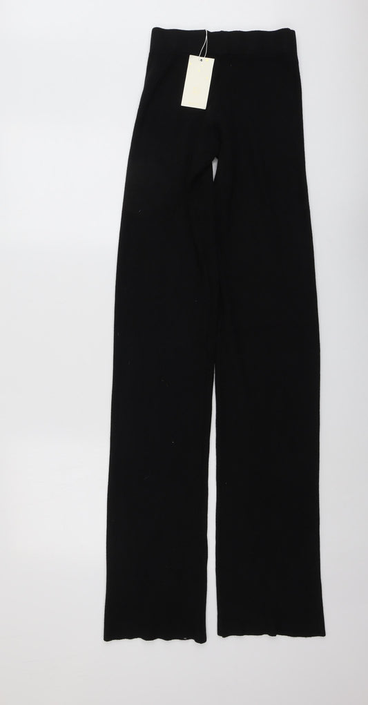 JCL Womens Black Viscose Jogger Trousers Size 23 in L38 in Regular
