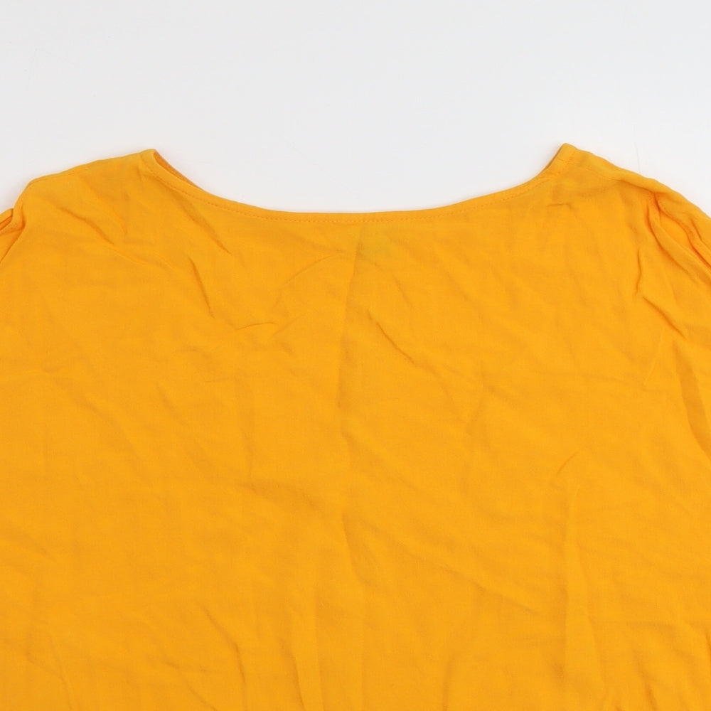 River Island Womens Orange Viscose Basic Blouse Size 8 Round Neck