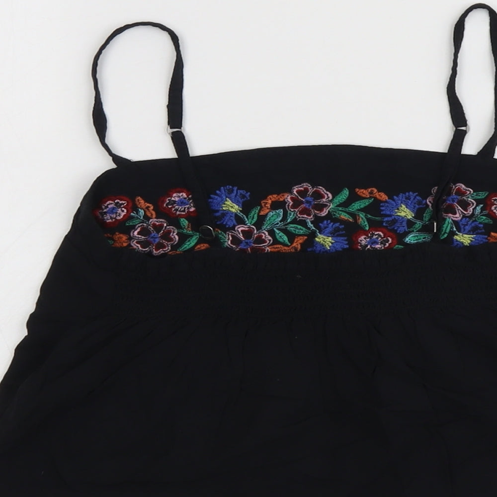 Hollister Womens Black Viscose Basic Tank Size M Square Neck