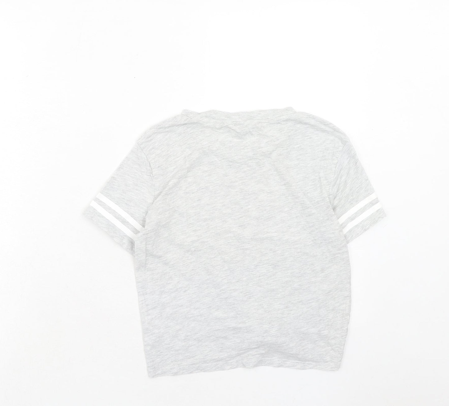 H&M Womens Grey Cotton Basic T-Shirt Size XS Round Neck