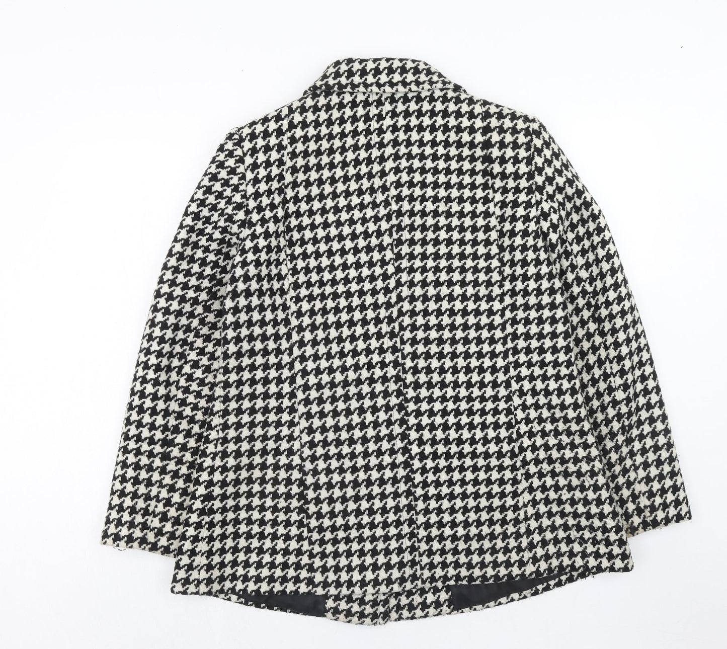 EWM Womens Black Geometric Jacket Size 12 Button