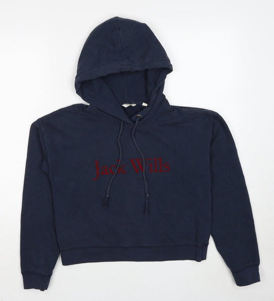 Jack Wills Womens Blue Cotton Pullover Hoodie Size 8 Pullover