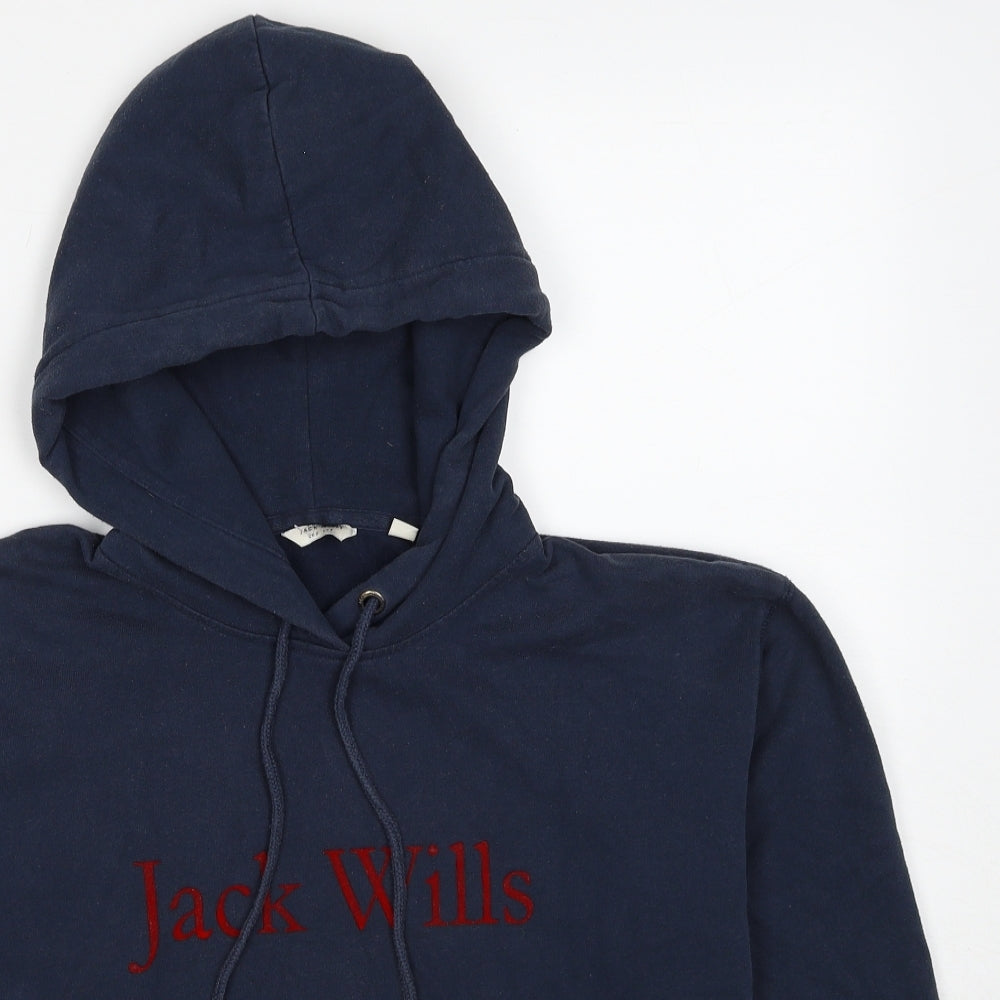 Jack Wills Womens Blue Cotton Pullover Hoodie Size 8 Pullover
