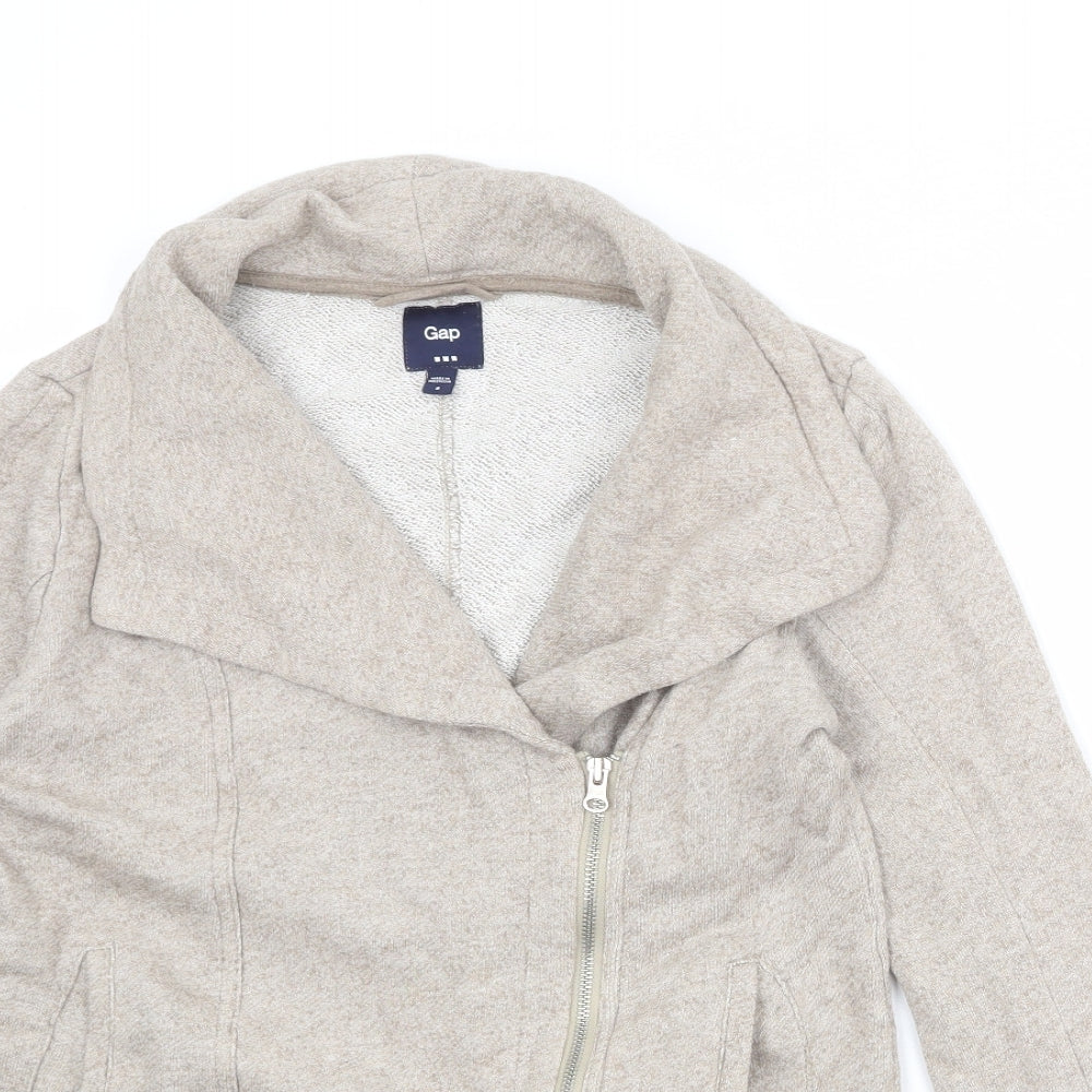 Gap Womens Beige Biker Jacket Size S Zip