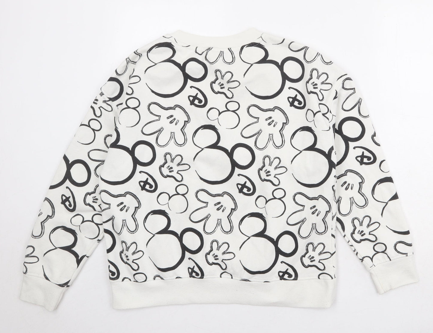 Disney Womens White Polyester Pullover Sweatshirt Size 10 Pullover - Mickey Mouse Size 10-12