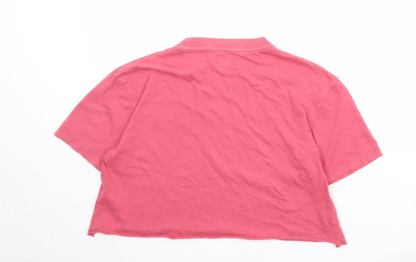 Topshop Womens Pink 100% Cotton Basic T-Shirt Size S Round Neck