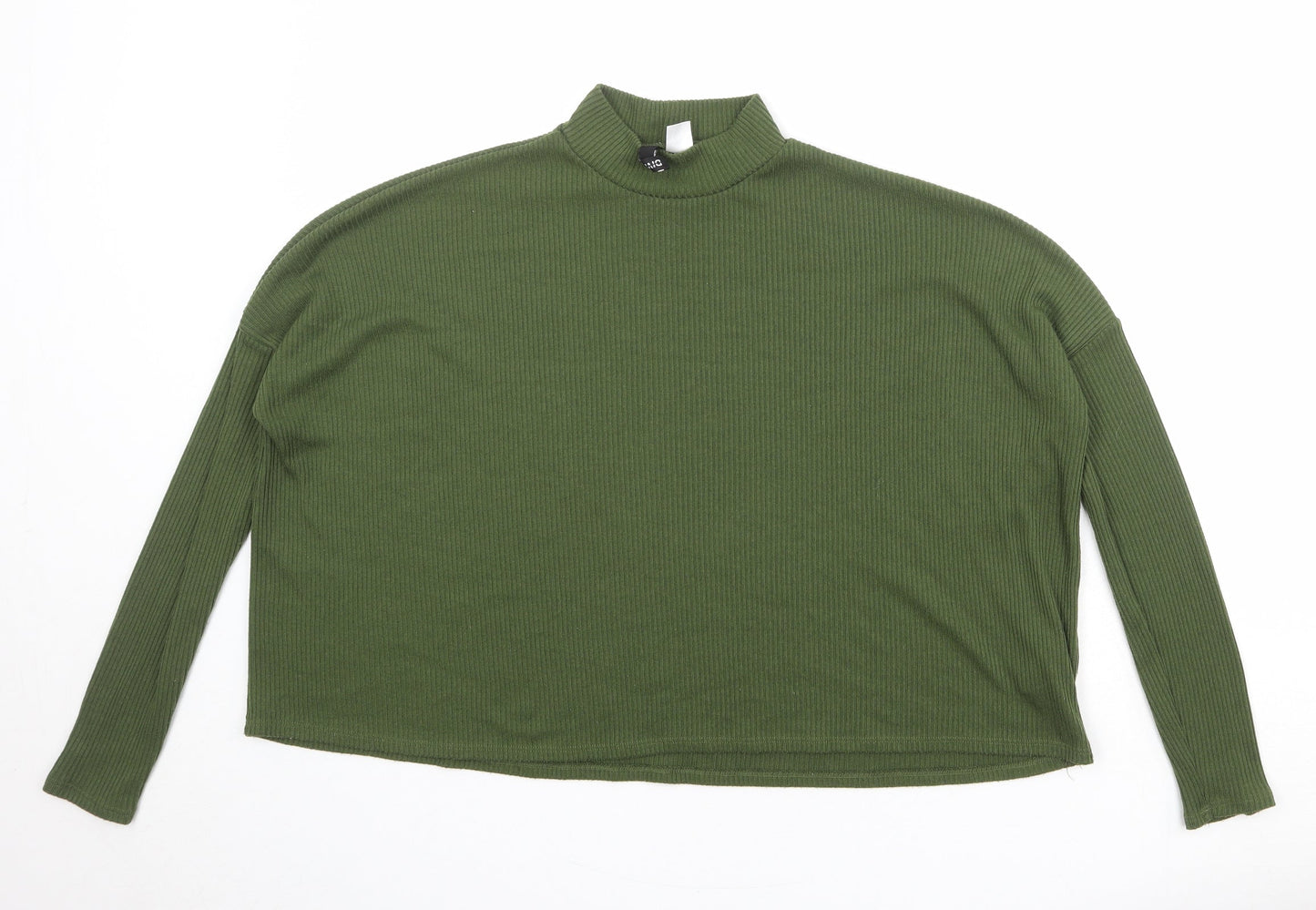 Divided by H&M Womens Green Mock Neck Polyester Pullover Jumper Size M
