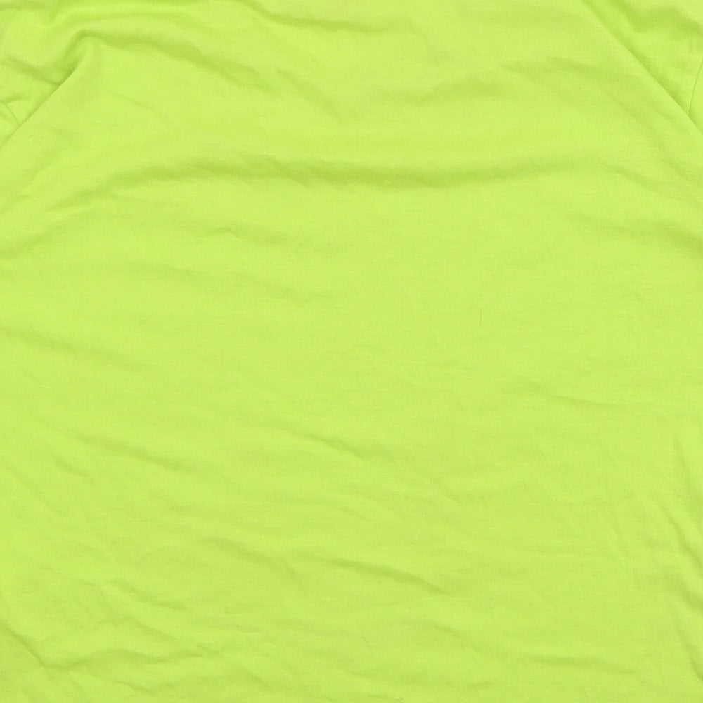 Reebok Womens Green Polyester Basic T-Shirt Size 10 V-Neck