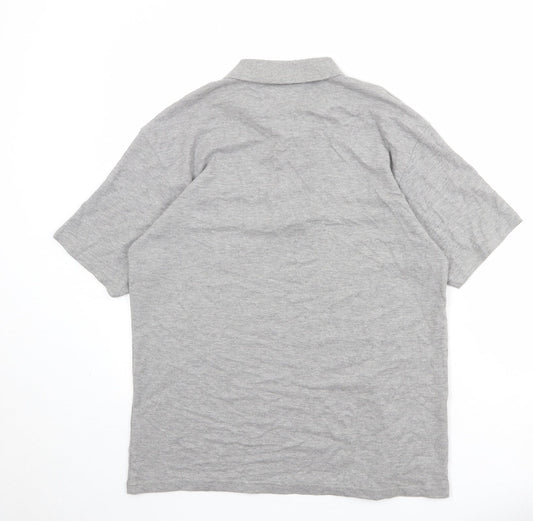 Slazenger Mens Grey Cotton Polo Size S Collared Button