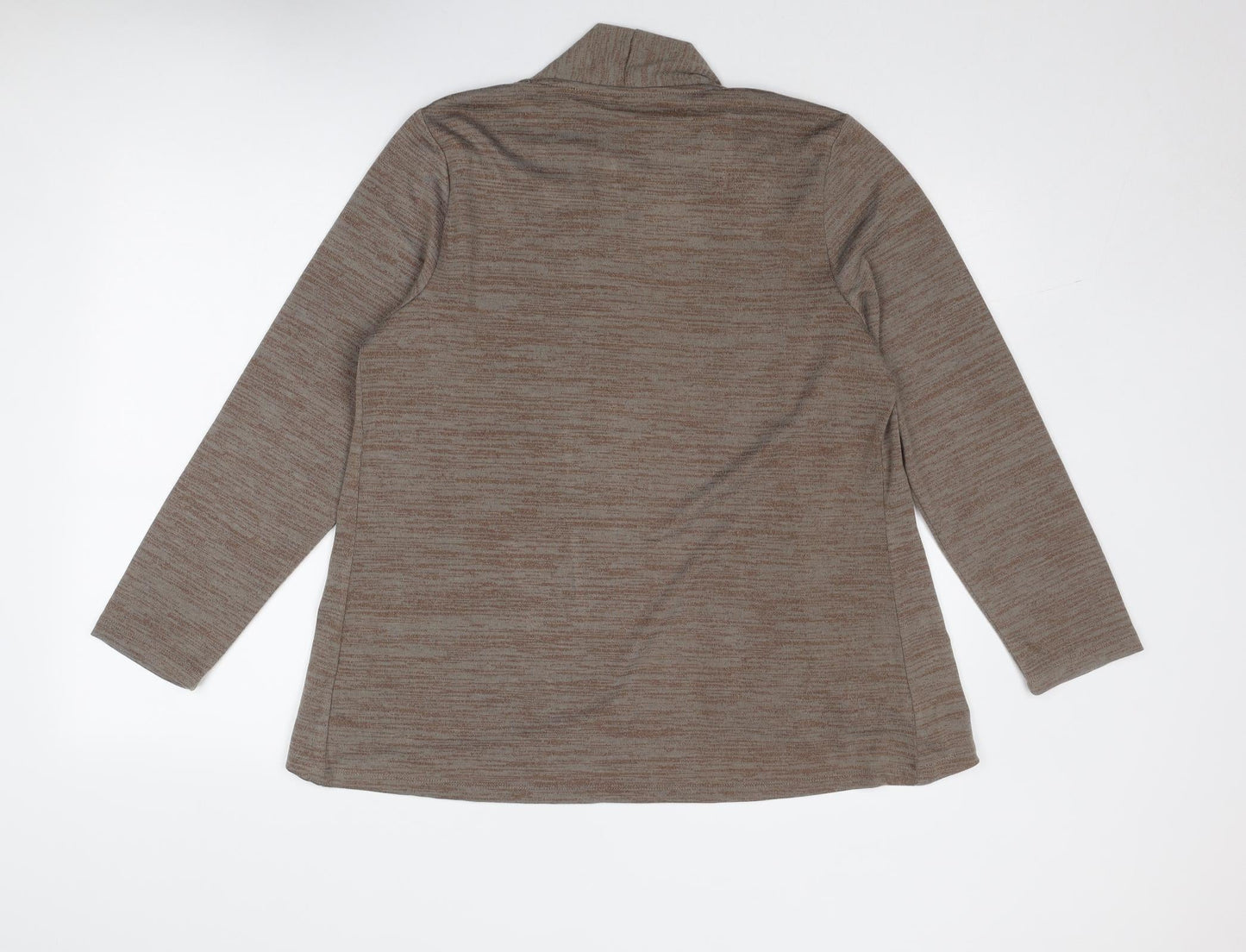 Tigi Womens Brown V-Neck Polyester Cardigan Jumper Size 10 - Size 10-12