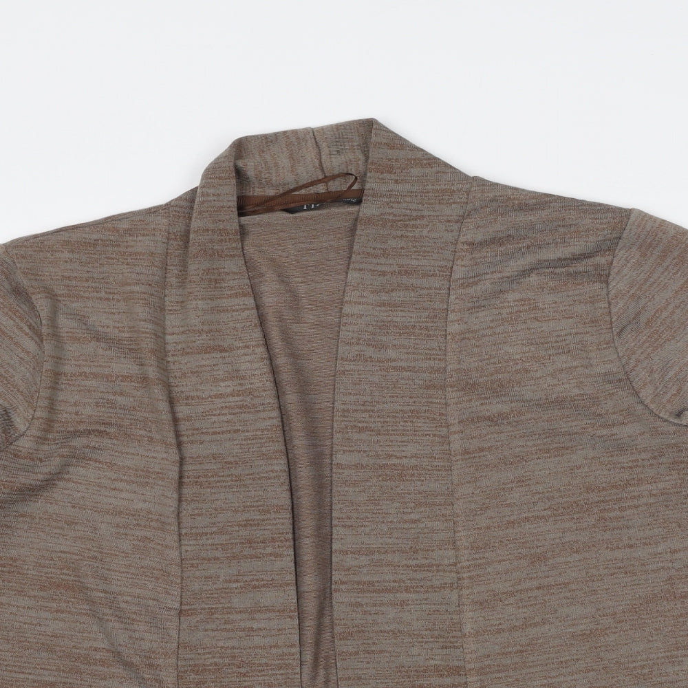 Tigi Womens Brown V-Neck Polyester Cardigan Jumper Size 10 - Size 10-12