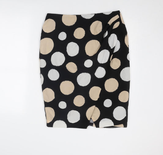 Planet Womens Black Polka Dot Polyester A-Line Skirt Size 34 in Zip