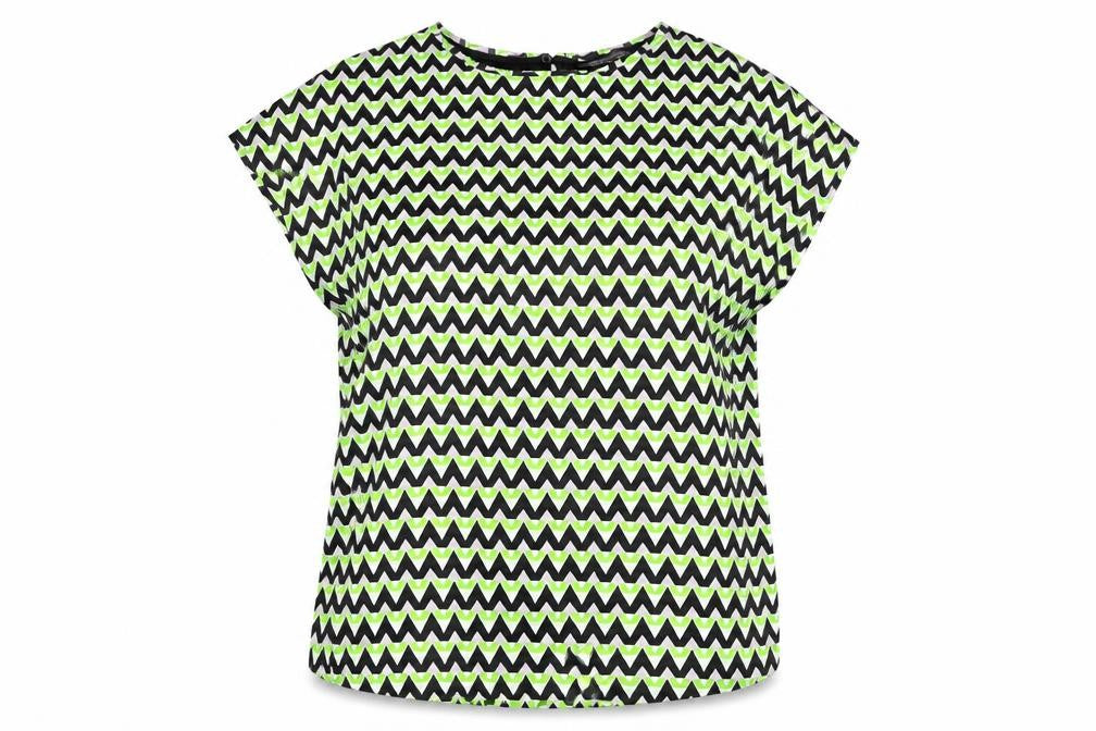 Marks and Spencer Womens Multicoloured Geometric Polyester Basic Blouse Size 12 Round Neck