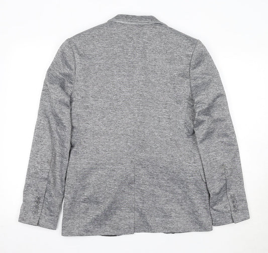 Boohoo Mens Grey Cotton Jacket Blazer Size M Regular
