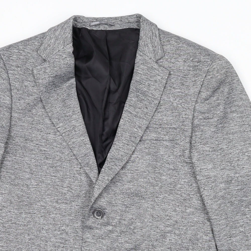 Boohoo Mens Grey Cotton Jacket Blazer Size M Regular