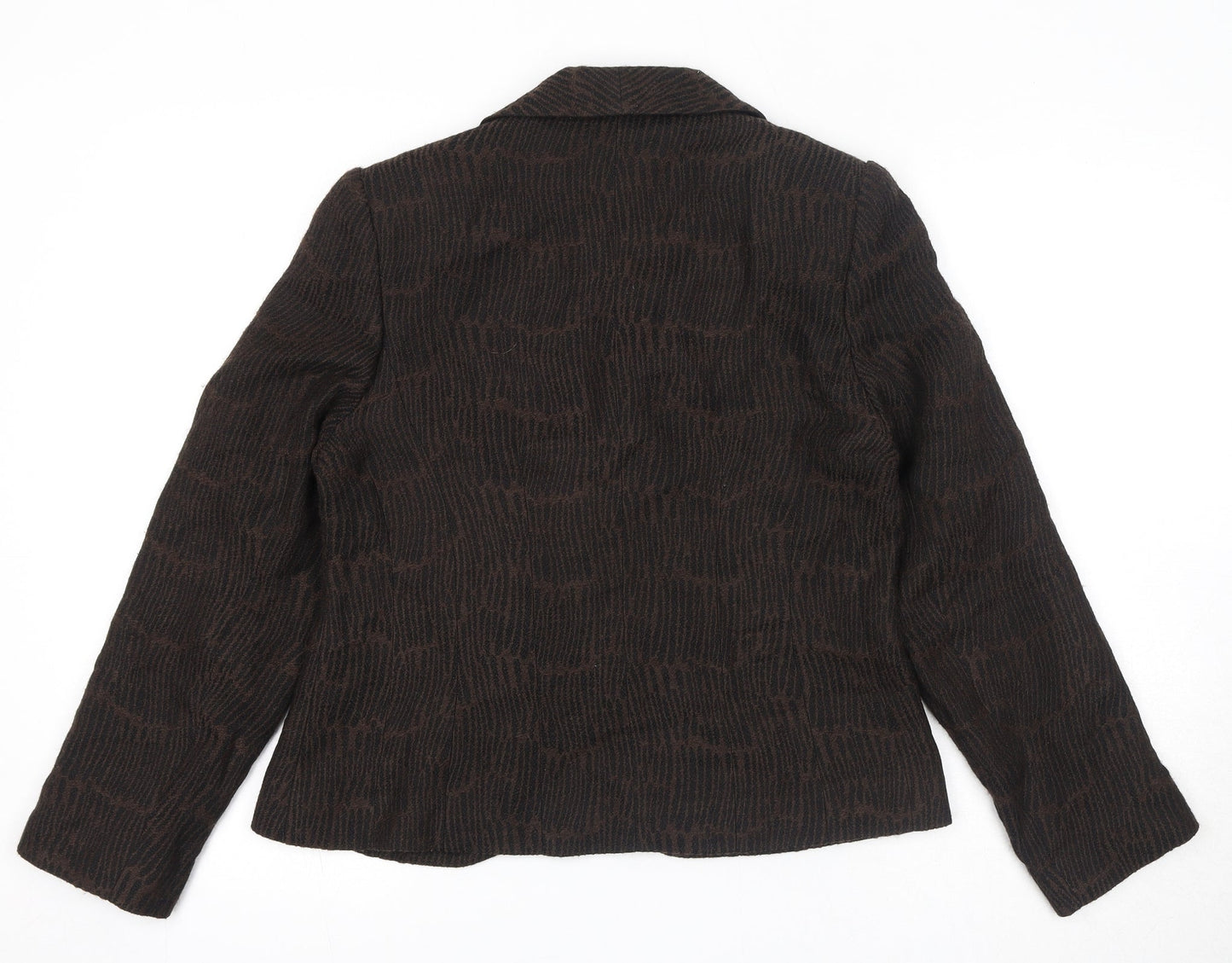 Minuet Womens Brown Geometric Jacket Size 12 Buckle