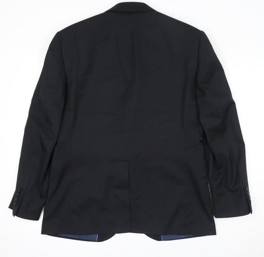 John Lewis Mens Black Polyester Jacket Suit Jacket Size 40 Regular