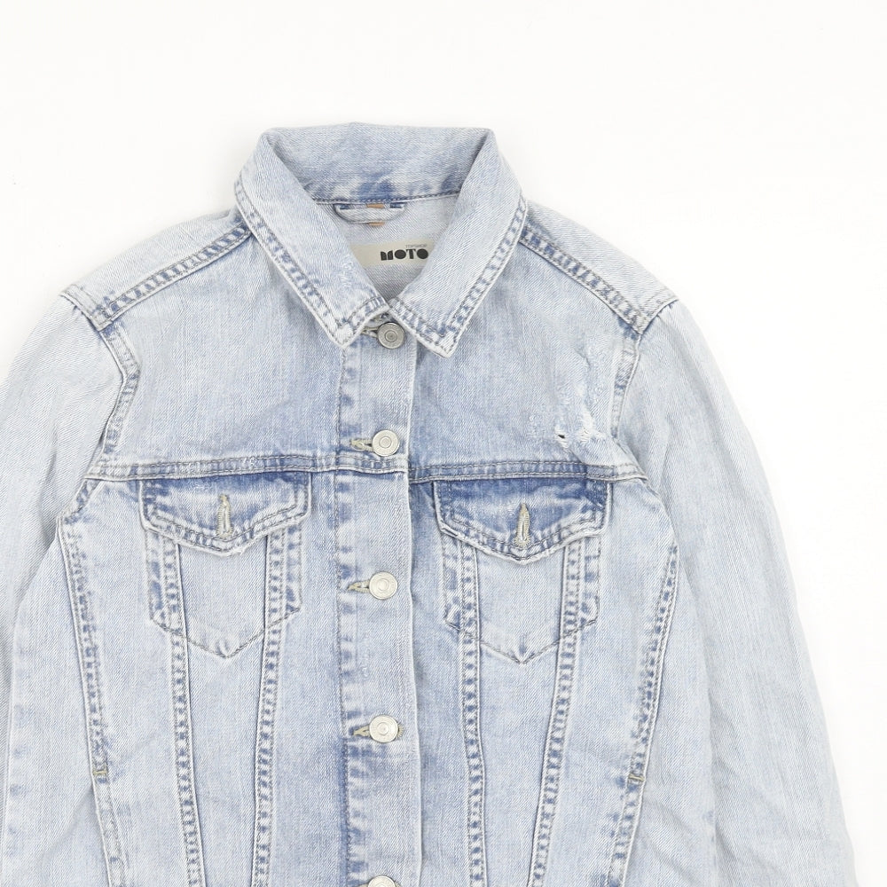 Topshop Womens Blue Jacket Size 6 Button