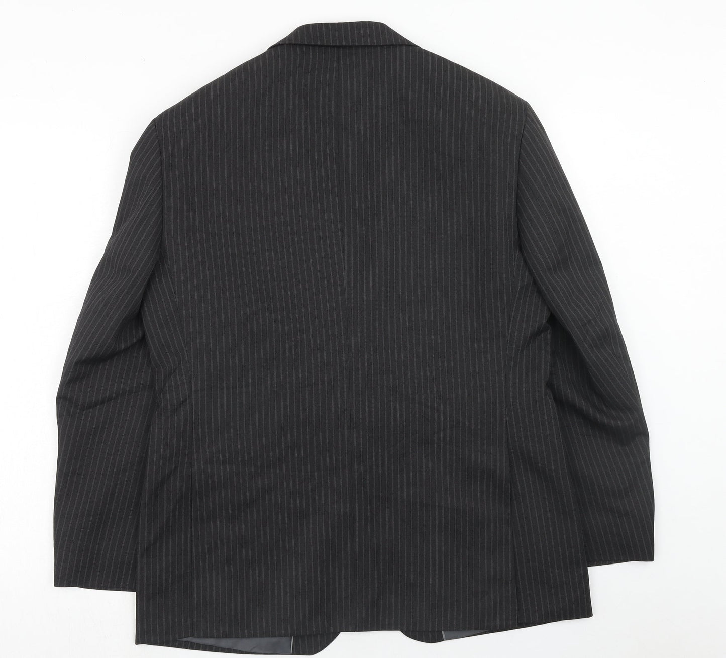 Marks and Spencer Mens Grey Striped Polyester Jacket Suit Jacket Size 40 Regular