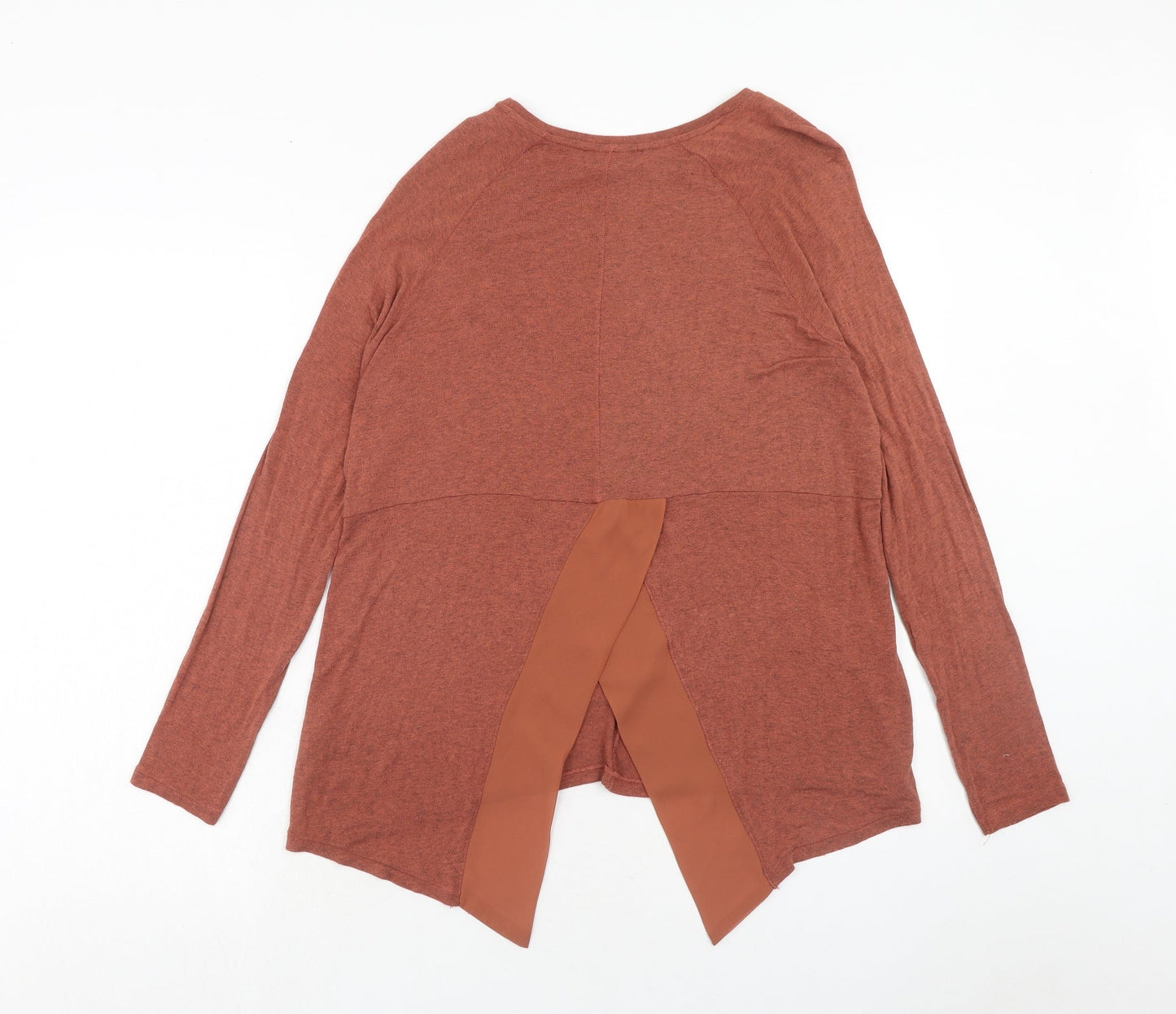 Label Lab Womens Orange Viscose Basic T-Shirt Size 10 Round Neck