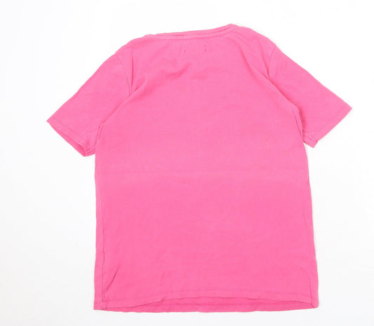 JD Williams Womens Pink 100% Cotton Basic T-Shirt Size 12 Round Neck