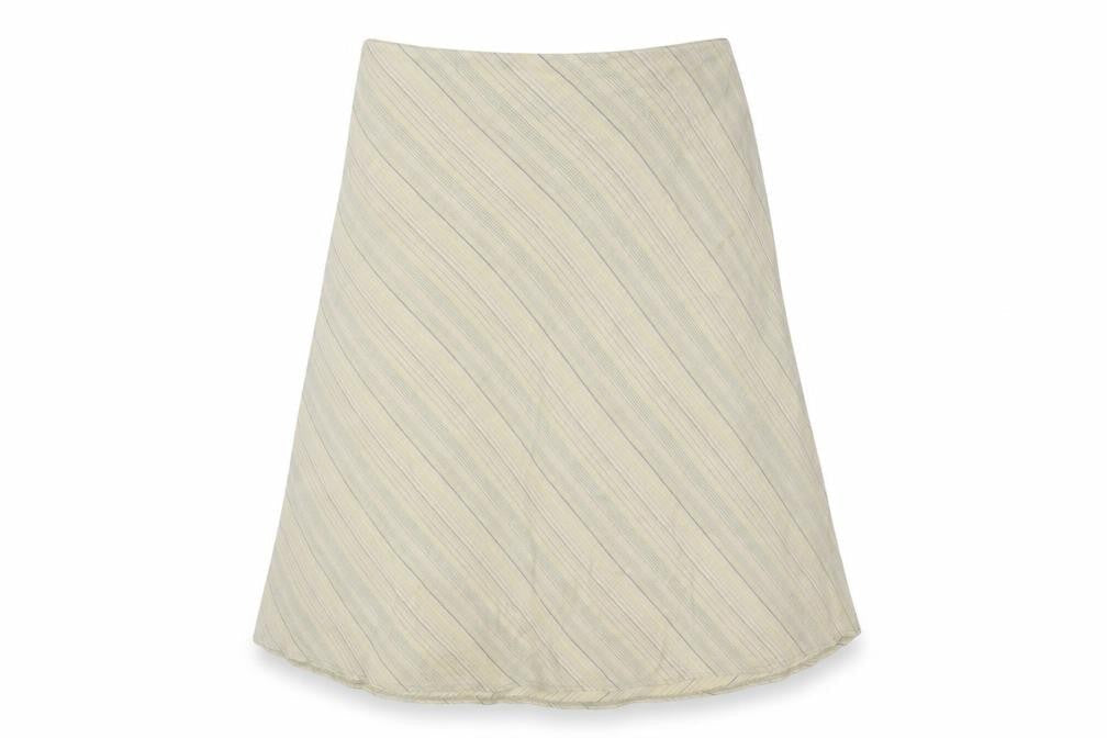 Equorian Womens Beige Striped Polyester A-Line Skirt Size 20 Zip