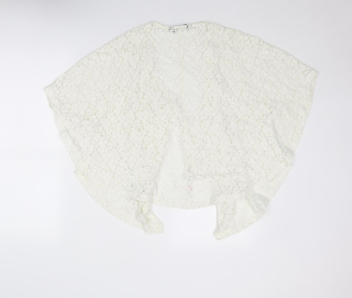 Dorothy Perkins Womens Ivory Cotton Kimono Blouse Size M V-Neck