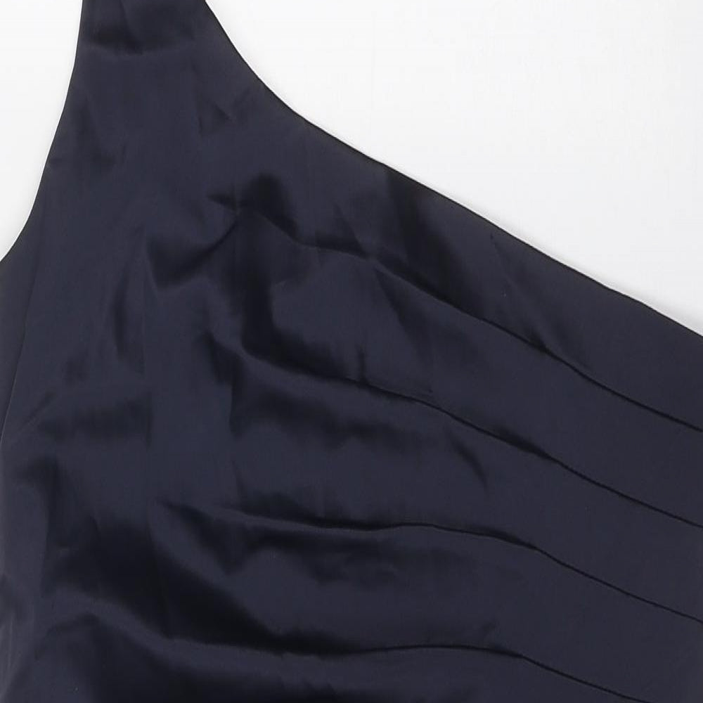 Rise Womens Blue Polyester A-Line Size 16 One Shoulder Zip
