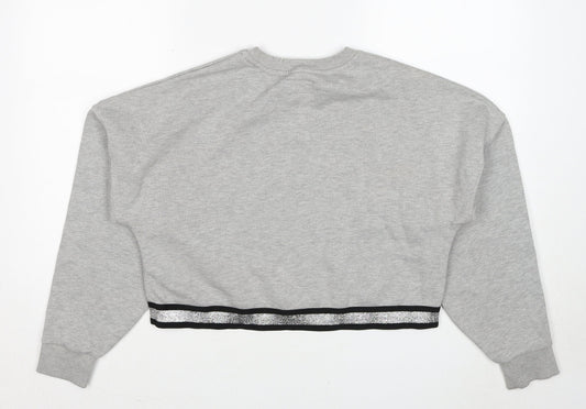 Pink Soda Womens Grey Cotton Pullover Sweatshirt Size 8 Pullover