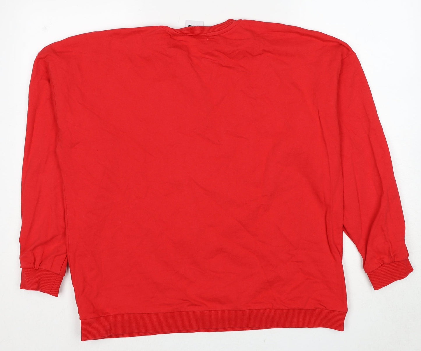 Womens UK 18 Regular Disney Red Pullover Sweatshirt