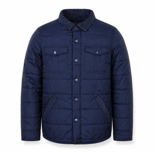 BS Quality Apparel Mens Blue Quilted Jacket Size S Zip