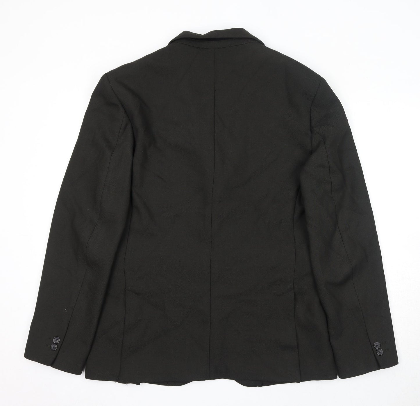 Zara Mens Black Polyester Jacket Suit Jacket Size XL Regular