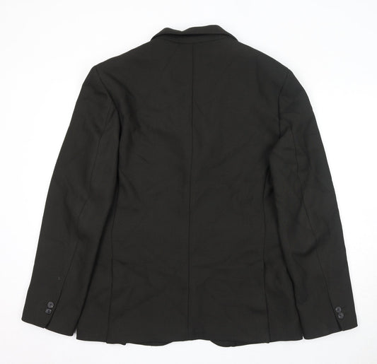 Zara Mens Black Polyester Jacket Suit Jacket Size XL Regular