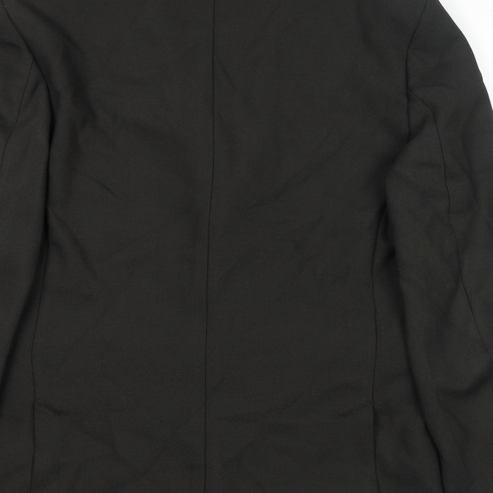 Zara Mens Black Polyester Jacket Suit Jacket Size XL Regular