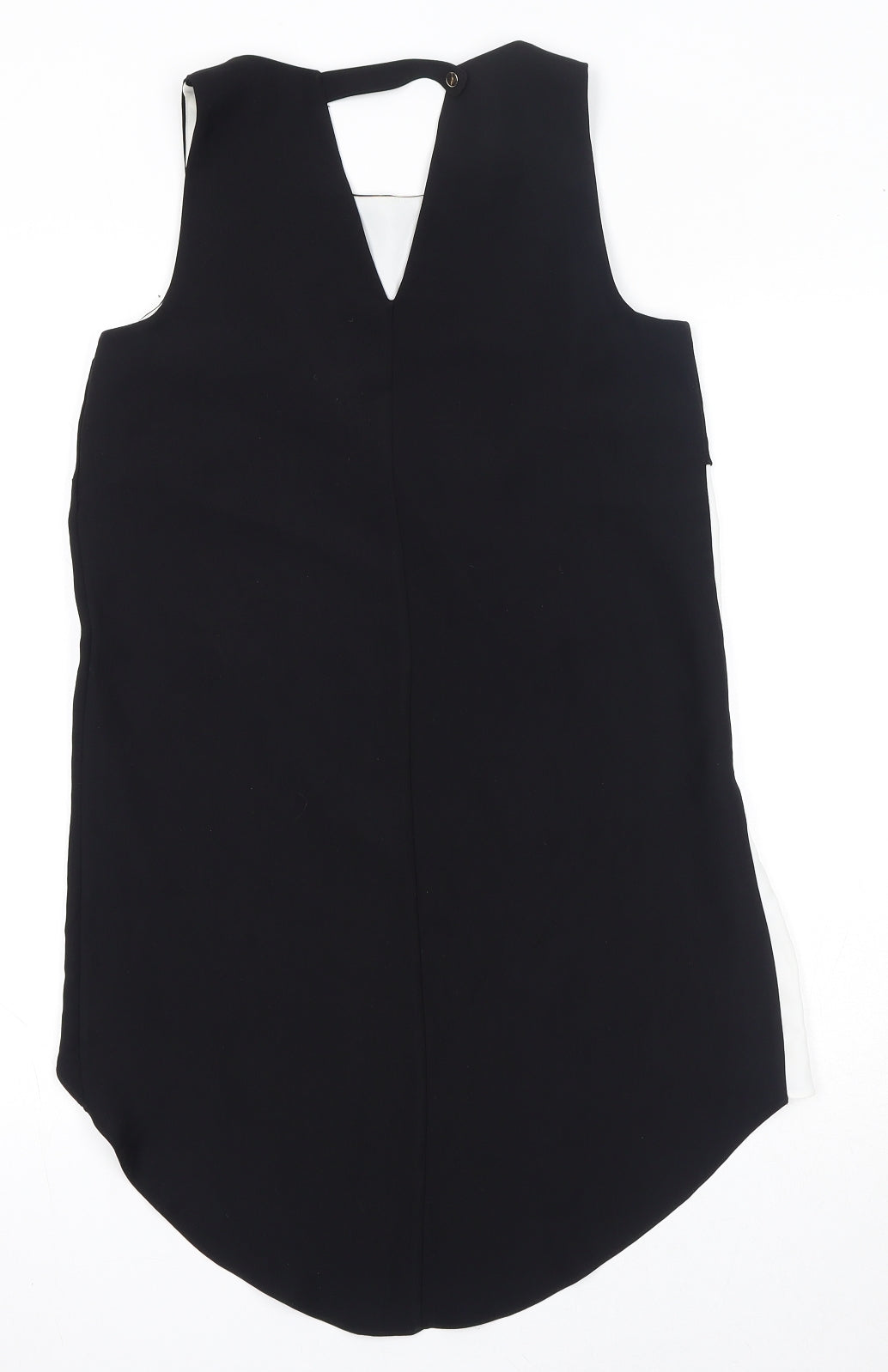 River Island Womens Black Geometric Polyester Basic Tank Size 6 Round Neck