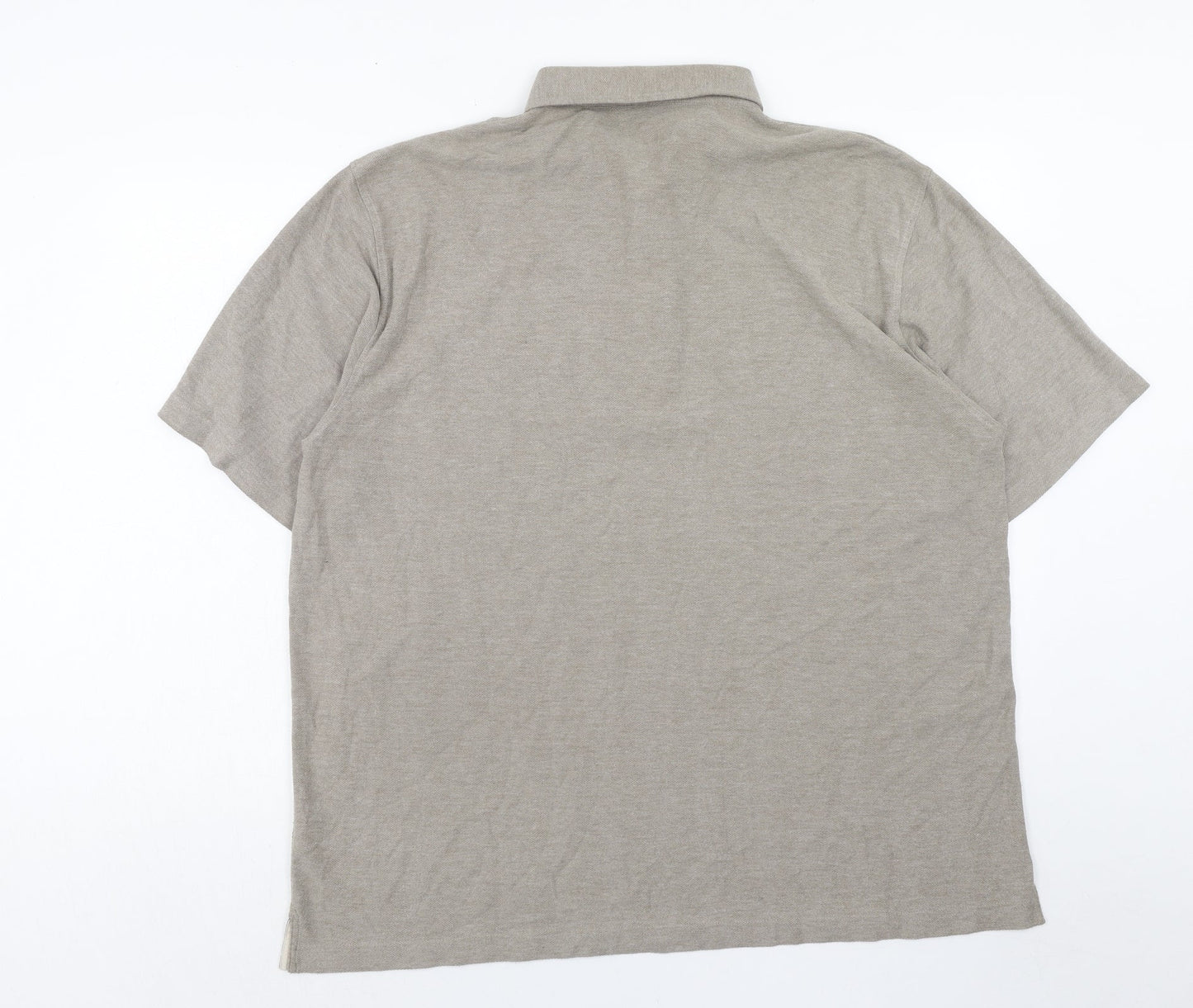 Wolsey Mens Brown Cotton Polo Size 2XL Collared Button
